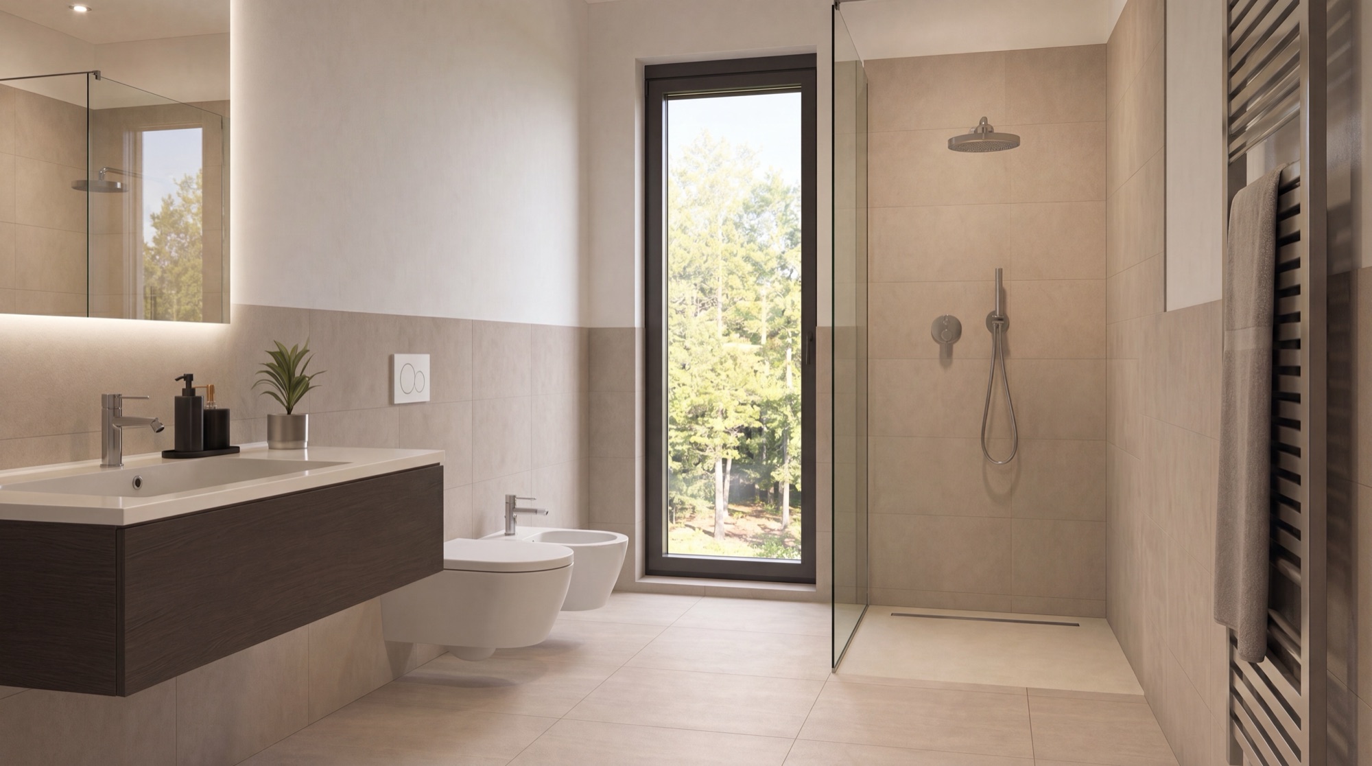 Dettaglio bagno in gres porcellanato