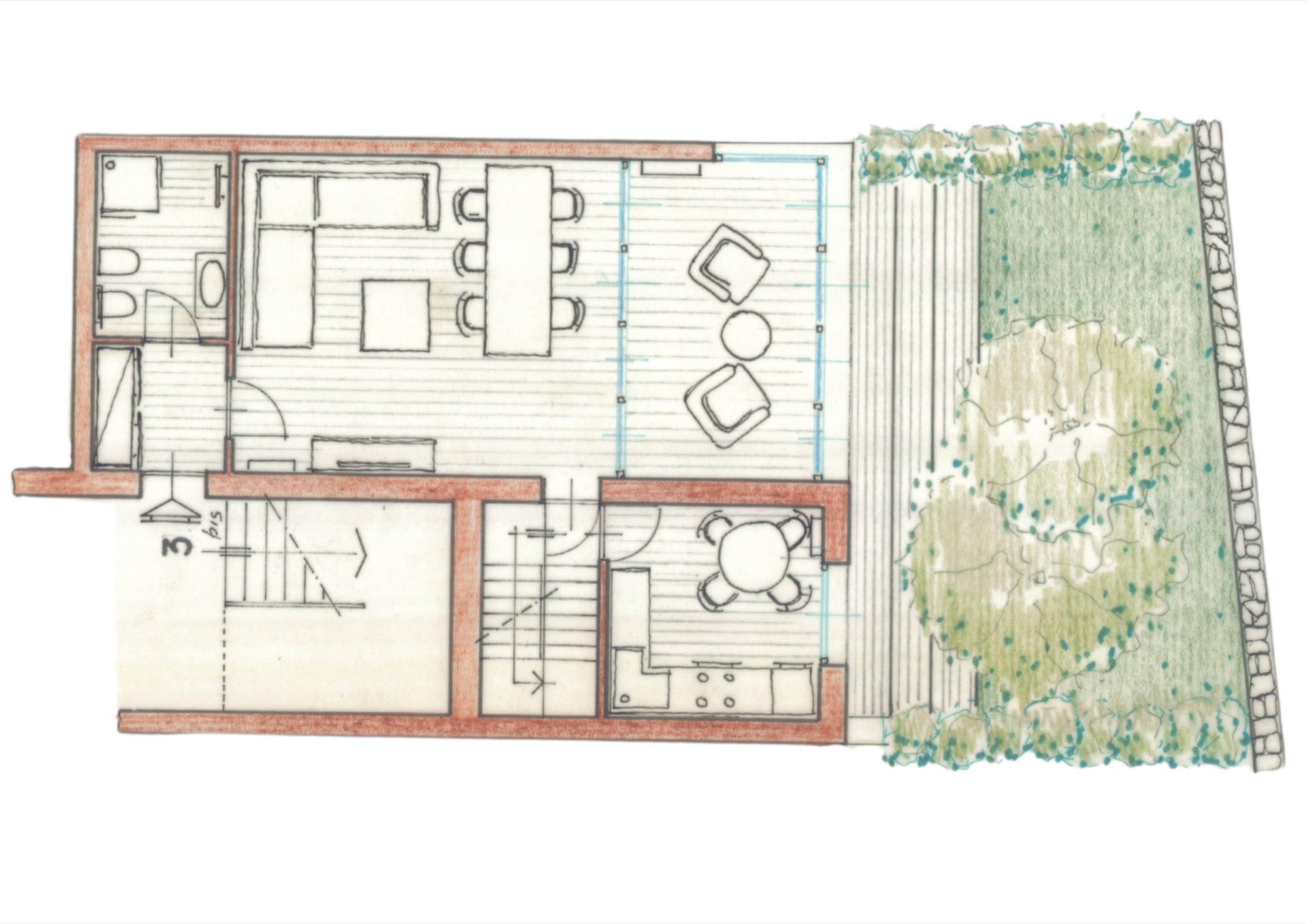 Accorpamento unità 3 e 7 — duplex piano terra