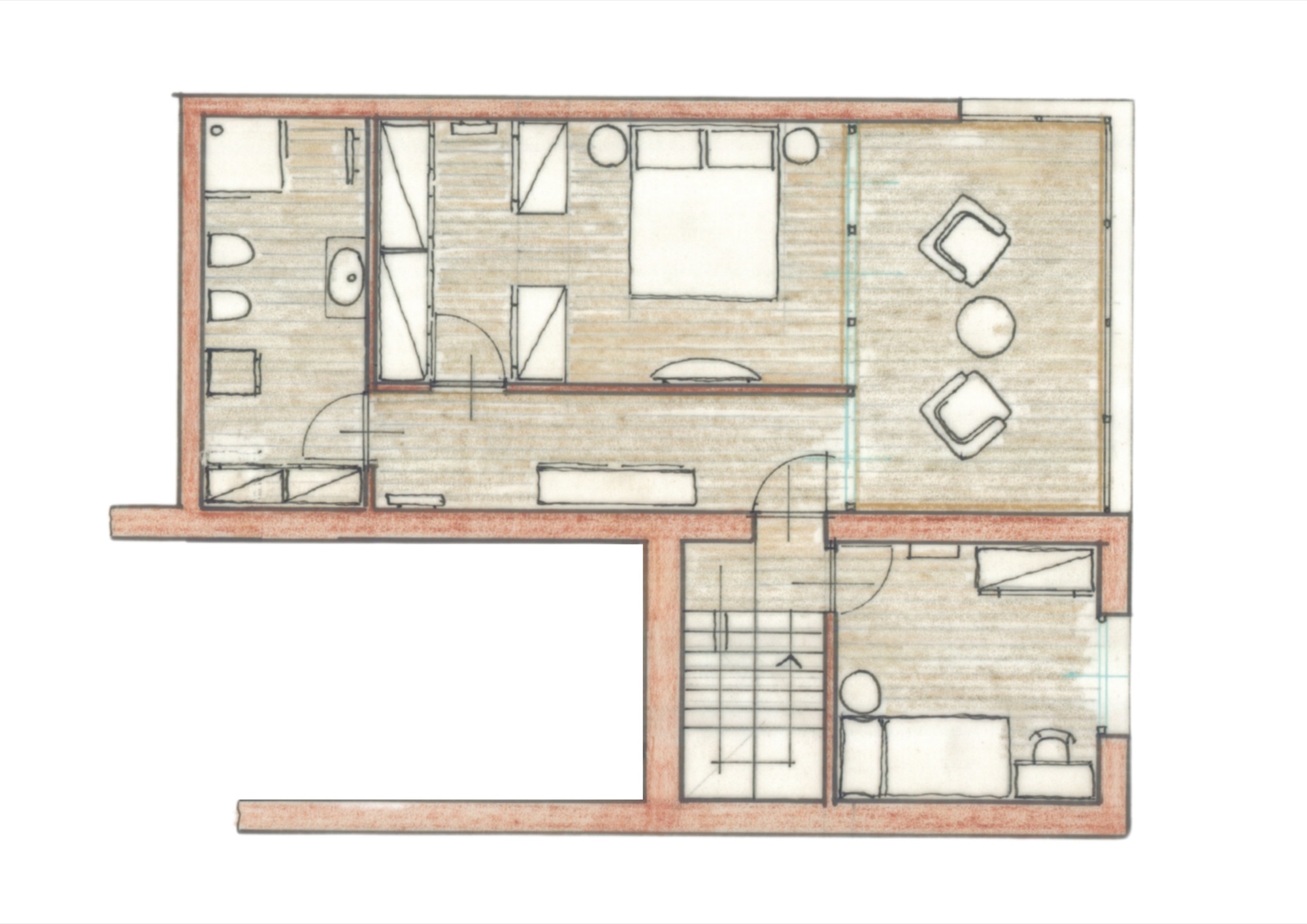 Accorpamento unità 3 e 7 — duplex piano primo